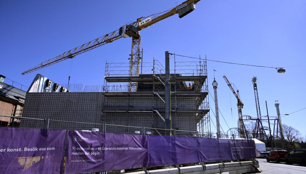 Janerik Henriksson/TT: För tolfte året i rad rankas Peab som Sveriges största byggföretag. På bilden, från april 2020, syns arbetet med Liljevalchs tillbyggnad på Djurgården i Stockholm.