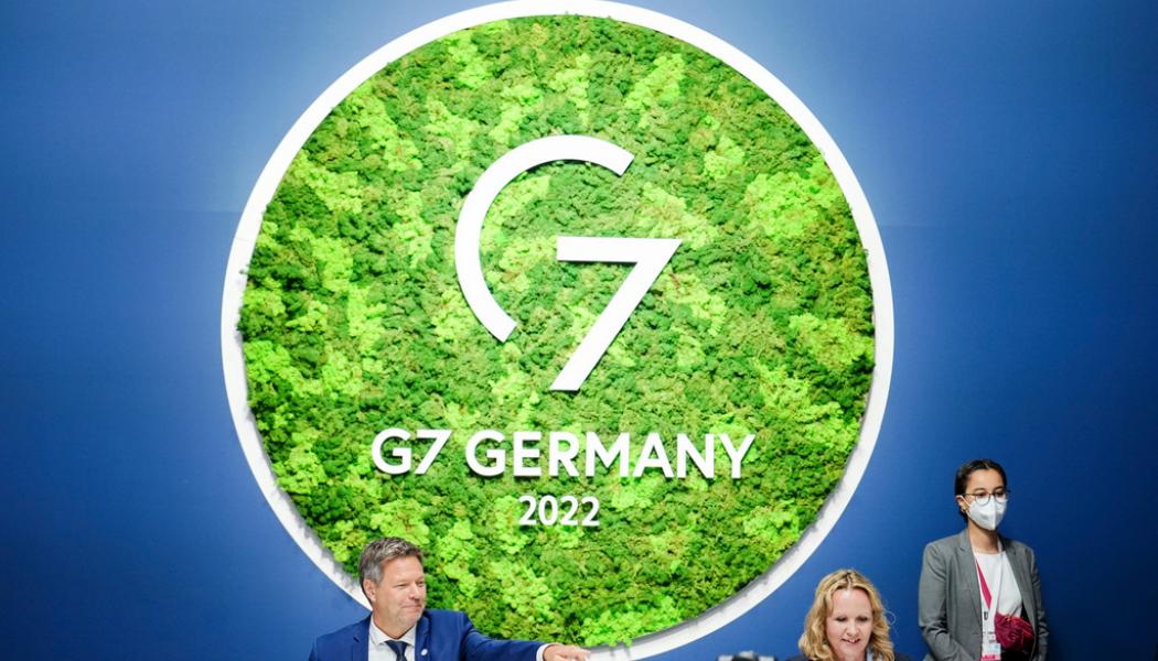 Kay Nietfeld/AP/TT: De tyska ministrarna Robert Habeck och Steffi Lemke vid öppningen av G7-mötet i Berlin. Arkivbild.