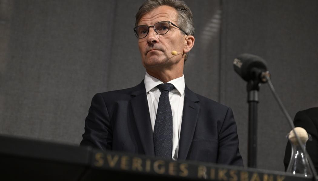 Pontus Lundahl/TT: Bild från fredagens pressträff med Finansinspektionens generaldirektör Erik Thedéen, som blir ny riksbankschef vid årsskiftet.