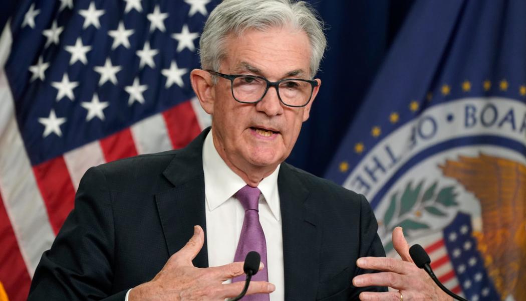 Manuel Balce Ceneta/AP/TT: USA: centralbankschef Jerome Powell under en presskonferens efter mötet i juli. Arkivbild.