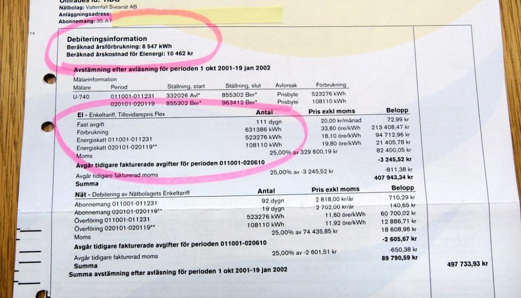 Claudio Bresciani/TT: Elbolaget skickade fakturor för elavtal som inte beställts. Arkivbild.