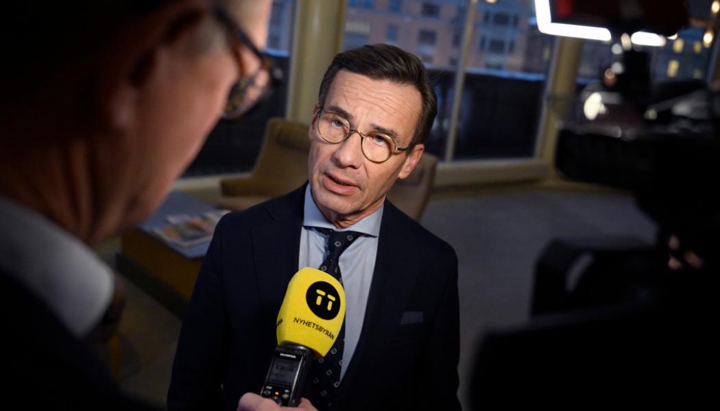 Pontus Lundahl / TT: Statsminister Ulf Kristersson (M) svarar på TT:s frågor i samband med torsdagens frågestund i riksdagen.