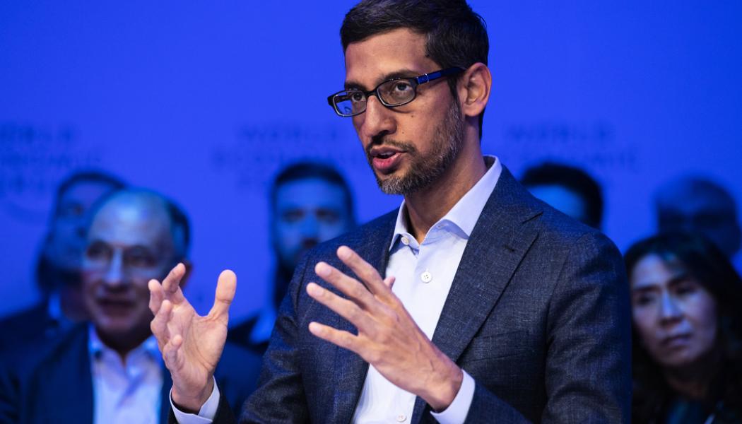 Gian Ehrenzeller/AP/TT: Googles moderbolag Alphabets vd Sundar Pichai. Arkivbild.