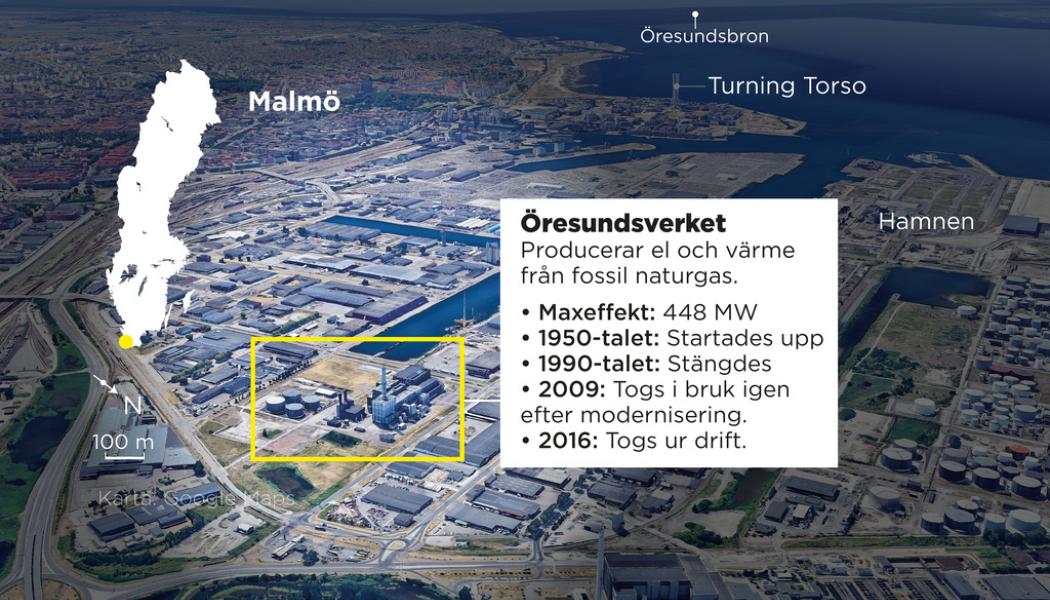 Johan Hallnäs/TT: Öresundsverket producerar el och värme från fossil naturgas.