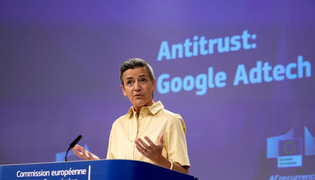 Virginia Mayo AP/TT: Google kan ha använt sin marknadsposition för att gynna sina egna tjänster på ett otillbörligt sätt, enligt Margrethe Vestager, ansvarig för konkurrensfrågor i EU-kommissionen.