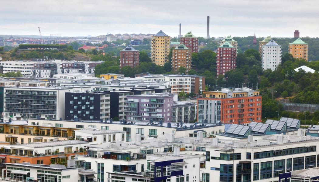 Fredrik Persson/TT: Vy över Hammarby sjöstad och dess bostadshus.