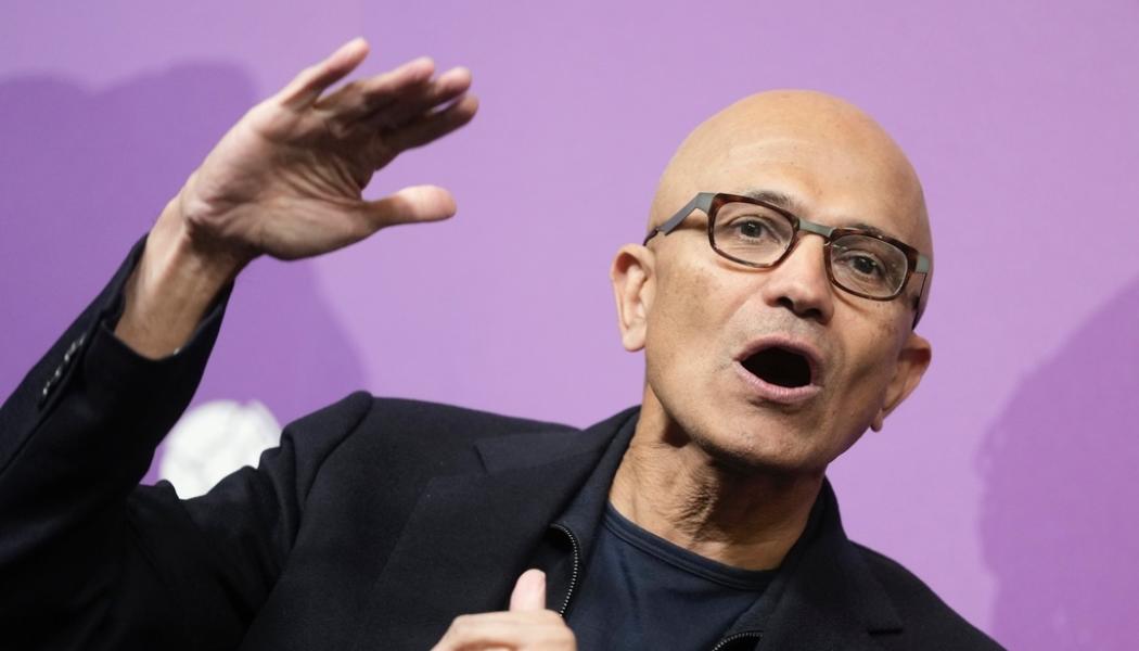 Kin Cheung/AP/TT: Det är oklart om hackarna fick tillgång till Microsofts vd Satya Nadellas e-postkonto. Arkivbild.
