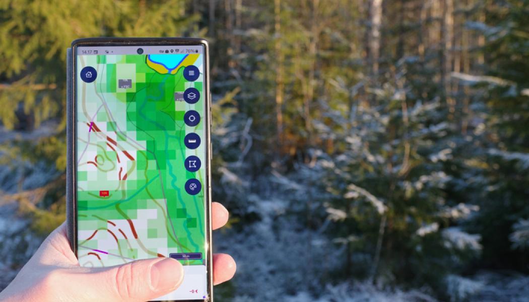 Naturvärdeskartan har tagits fram som stöd för planering av avverkning och skogsvårdsarbeten. Foto: Metsä Group