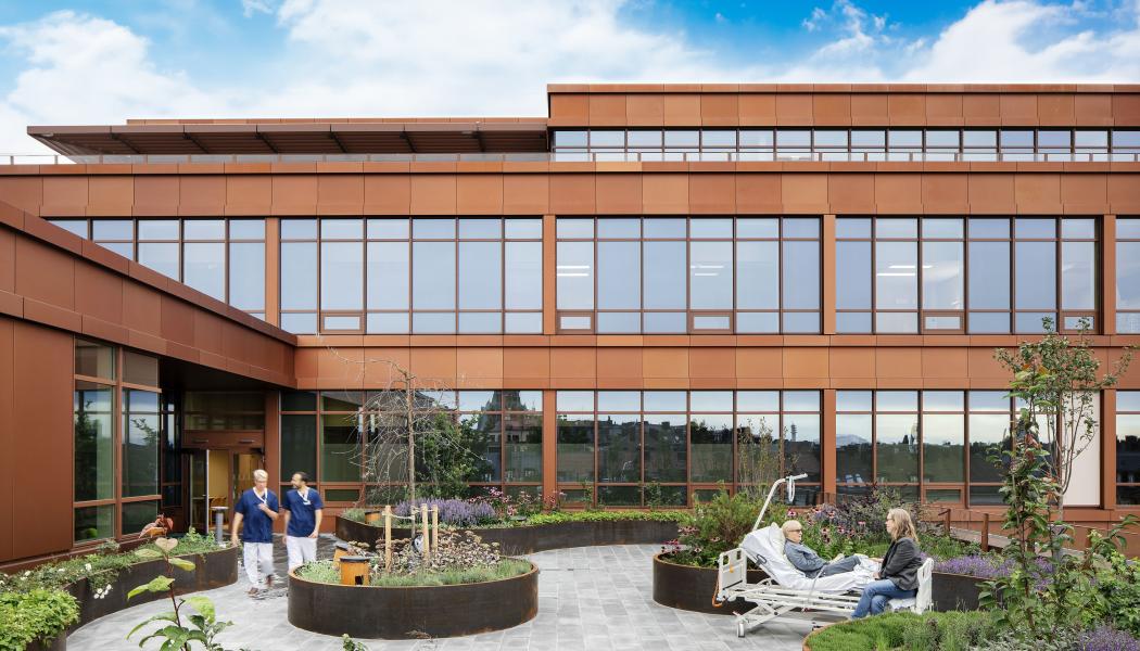 Terrassen på Ersta sjukhus palliativa vårdavdelning. Foto: Ersta diakoni/Felix Gerlach