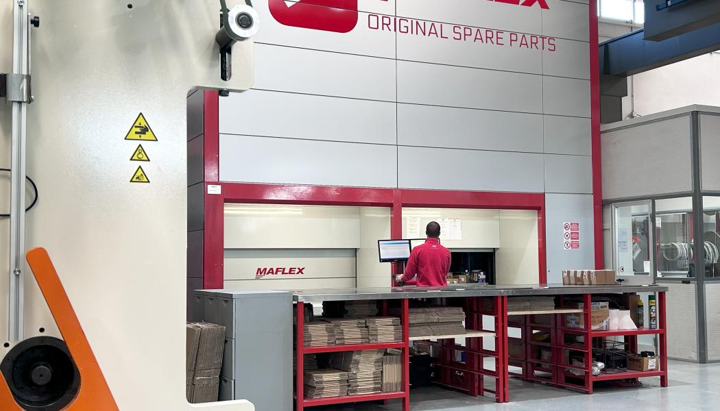 MAFLEX automated vertical storage system for spare parts — available within 24/48 hours. Photo: Maflex