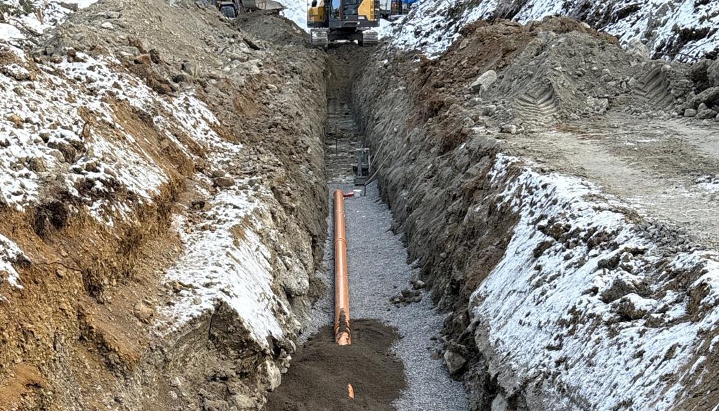 Utbyggnaden av det kommunala VA-nätet i Åbyggeby Foto: Gästrike Vatten