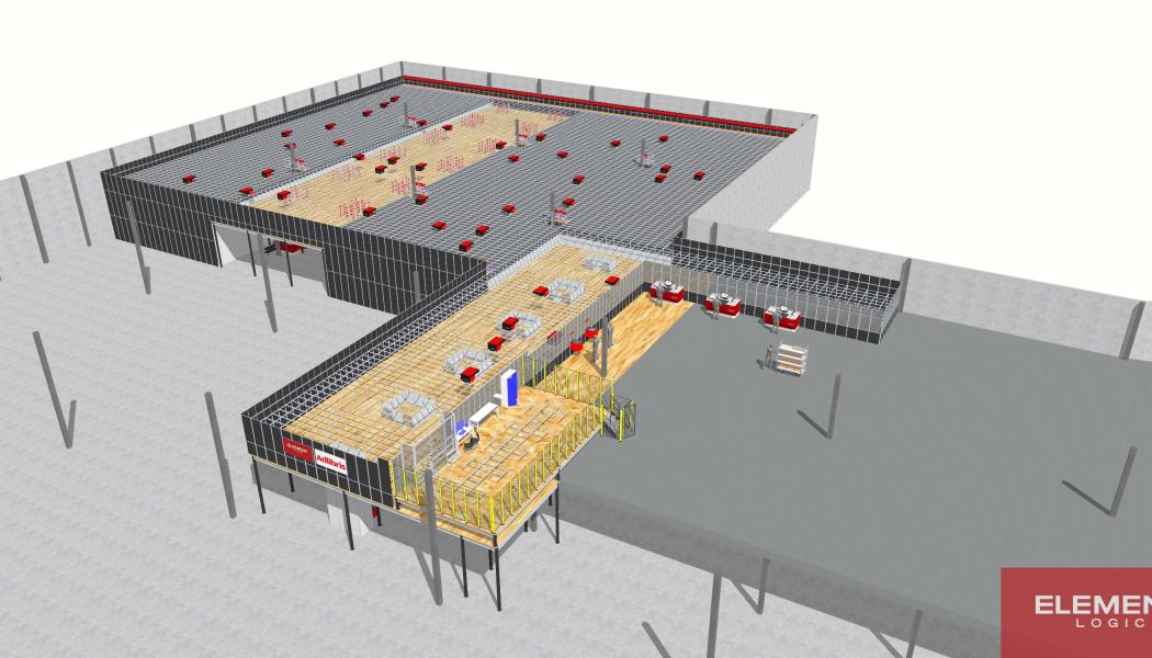 AutoStore-lösningen från Element Logic, med 65 000 lådors kapacitet och 150 robotar Bild: Element Logic