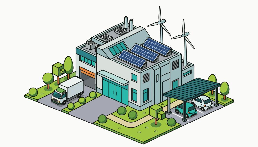 Illustration över olika energiverk. Illustration av: Alghozy / Unsplash