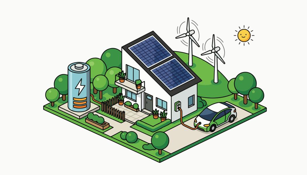 Illustration över olika energi källor, av Alghozy / Unsplash
