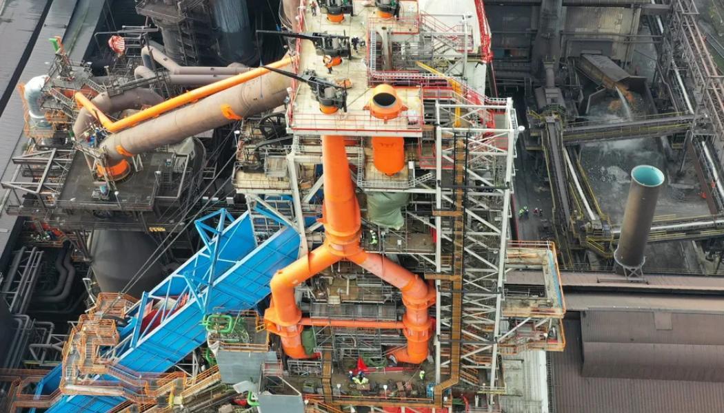 A blast furnace at ArcelorMittal’s steelworks in Gent, Belgium, where a pilot carbon capture unit has been installed
Photo: ArcelorMittal