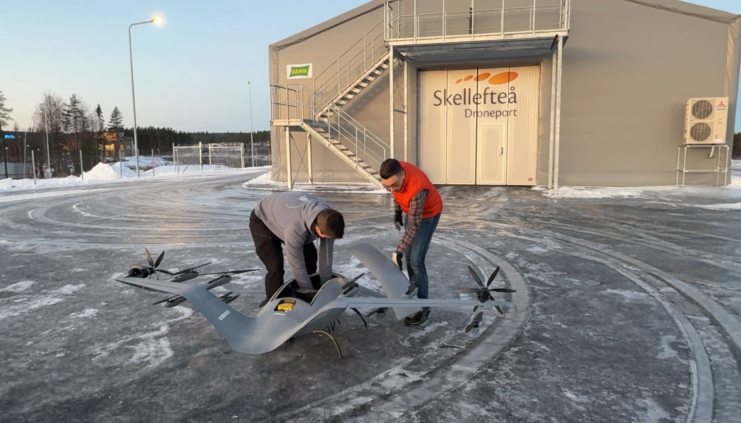 Ett konkret utfall är att fem bolag har valt att använda testbädden vid Skellefteå Droneport för att testa och vidareutveckla sina teknologier. Foto: Skellefteå Science City