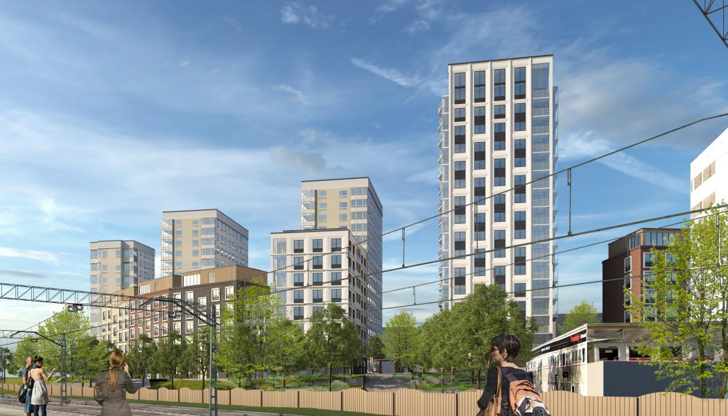 Bagartorp centrum. Pressbild: ÅWL Arkitekter