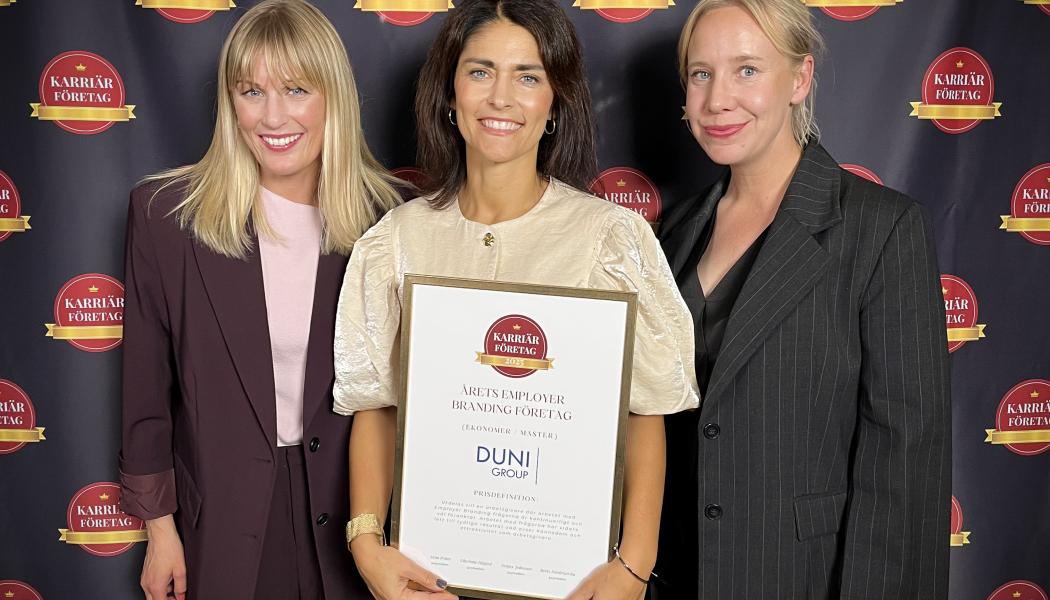 Karriärföretagen presenterar varje år Sveriges mest attraktiva arbetsgivare för studenter och Young Professionals, där de utvalda får titulera sig som ett Karriärföretag under ett år. Foto: Duni Group