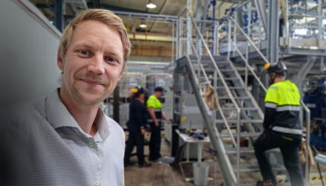 Marcus Elmer, operativ chef på Lixeas pilotanläggning i Bäckhammar. Foto: Lixea