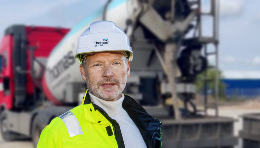 Thomas Betong testar att tillverka betong helt utan cement. Foto: Thomas Betong