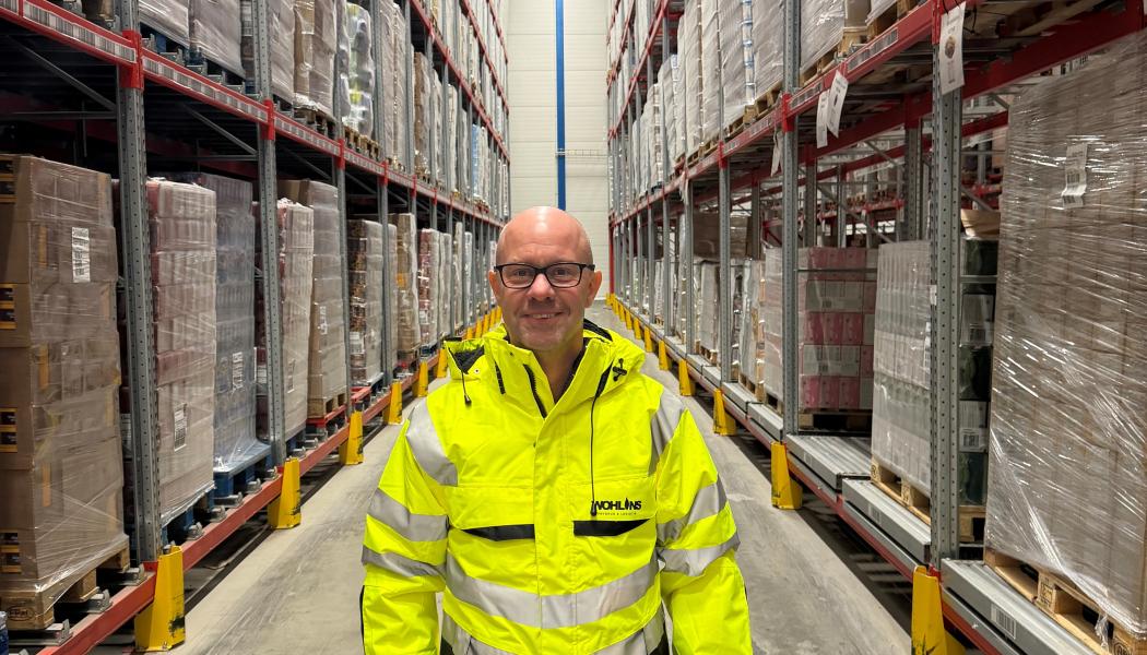Tobias Fohlin på Wohlins Fryshus Logistik lyfter fram AI som ett verksamhetsstöd för att enklare sköta logistiken i fryslagret.