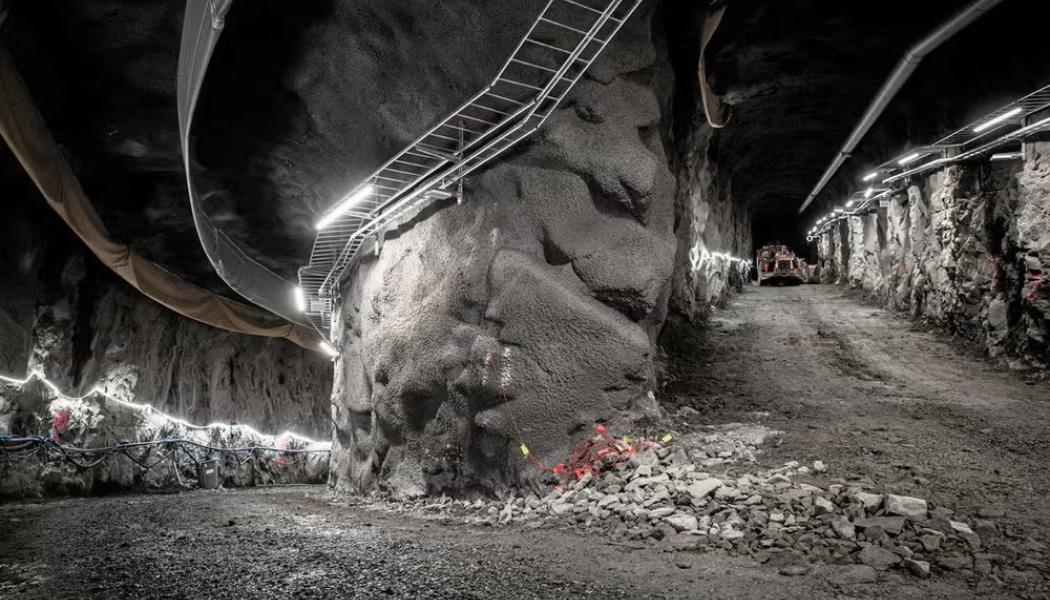 The tunnel leading to the underground hydrogen storage facility in Luleå. Photo: Hybrit.