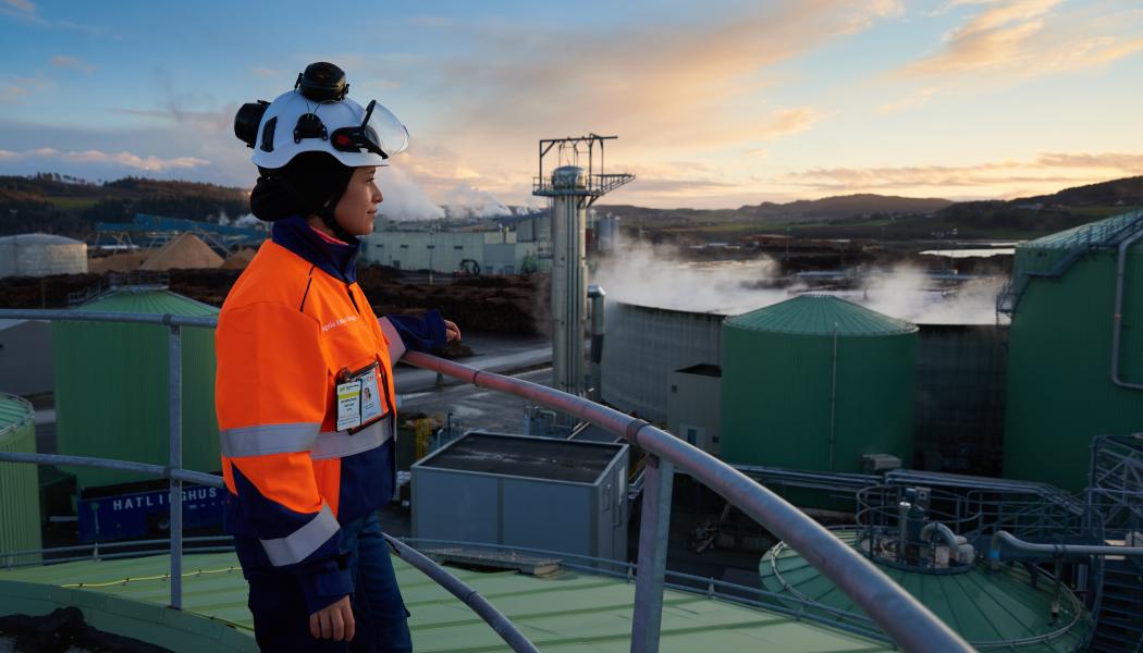 Vid Biokrafts fabrik i Skogn i Norge, som är världens största anläggning för produktion av flytande biogas, ansvarar Adven för indunstningen av restvattnet från processen. Foto: Adven