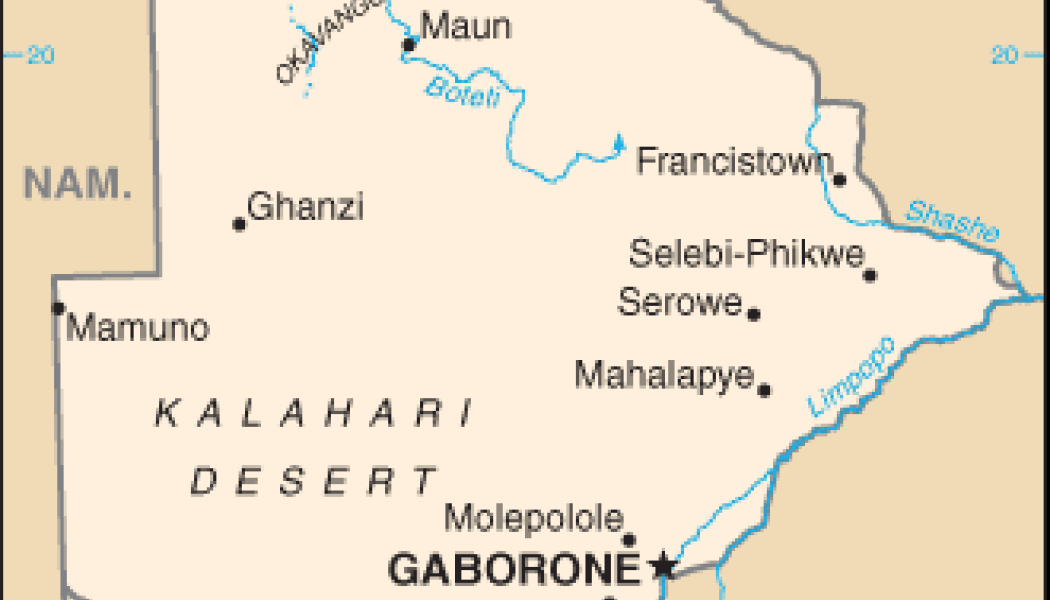 Botswana i södra Afrika. Bild: Wikimedia Commons 