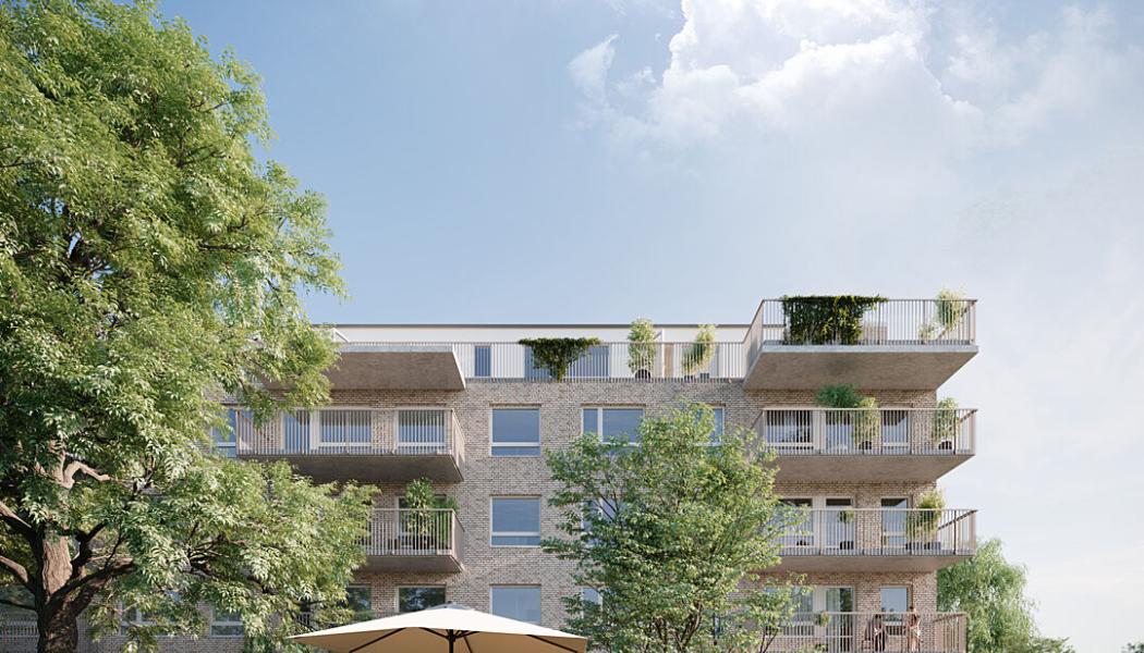 Br Livsglädjen innergård. Pressbild: Riksbyggen