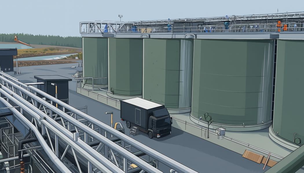 Illustration av Brahestads produktionsanläggning inför guldgruvans planerade öppning. AI-genererad bild. Ej ett fotografi.
Upphovsrätt © Conventus– 