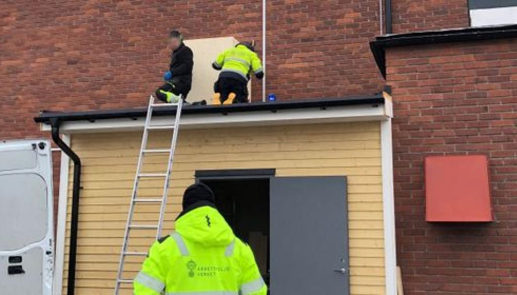 Bristande säkerhet och misstänkt svartjobb upptäcktes på flera byggen vid ny myndighetsgemensam insats. Foto: Arbetsmiljöverke