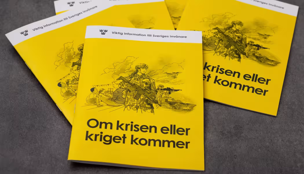 Broschyren Om krisen eller kriget kommer. Foto: Gymnasie- och vuxenutbildningsförvaltningen Karlstad