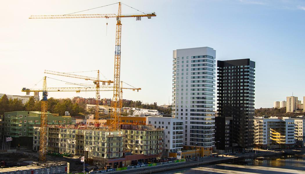 Byggnation i Stockholm. Pressbild: IVL Svenska miljöinstitutet