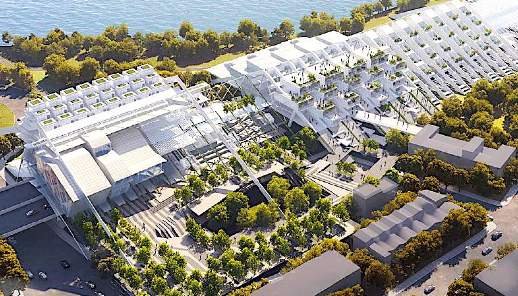 Arkitekterna vill skapa en miljö där natur och bebyggelse kan samexistera. Våtmarker, gröna buffertzoner, upphöjda parker och offentliga plattformar ska hjälpa till att hantera översvämningar samtidigt som de skapar attraktiva stadsmiljöer. OBS! Det finns fler bilder av projektet i slutet av artikeln. Foto: Ruxuan Zheng, Haoyuan Wang
