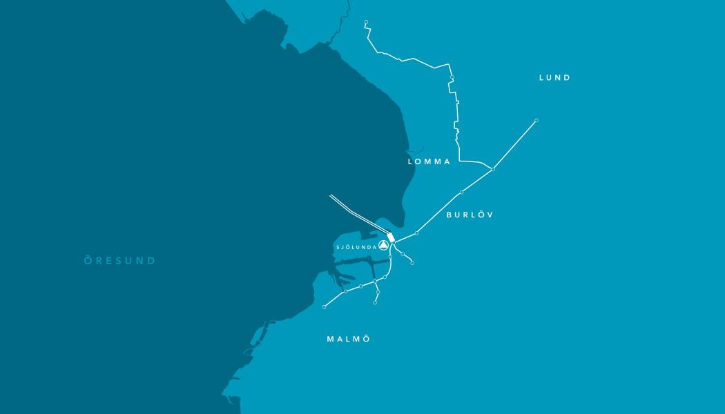 Karta över VA SYDs projekt Maxima Bild: VA SYD