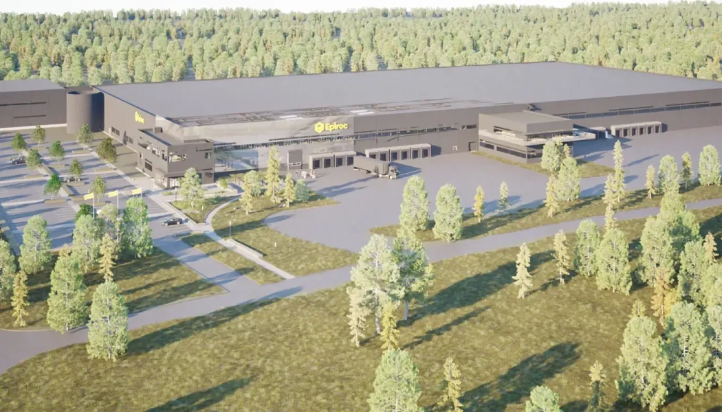 Distribution center Pilangen. Pressbild: Epiroc