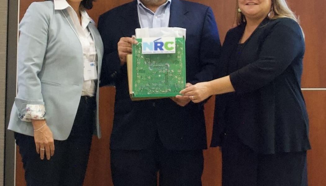 (Left to Right) Jan Martin, Domtar; Peter Adrian, Chairman - NRC Board of Directors; Teresa Bradley (President NRC - Board of Directors). Photo: CNW Group/Domtar