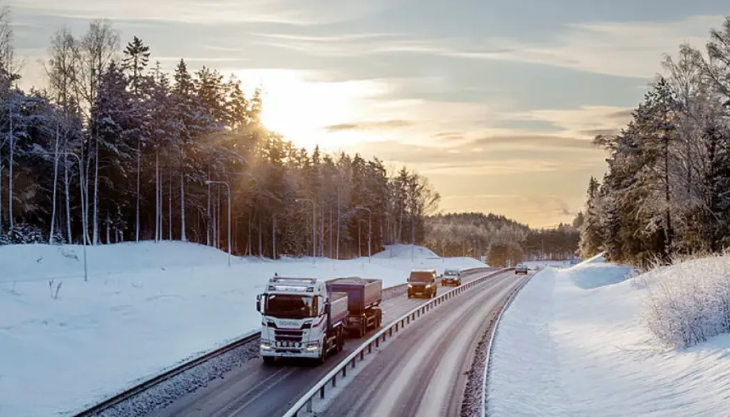 E20 i vinterlandskap. Illustrationsbild: Trafikverket