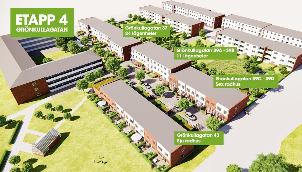  Grönkullagatan i stadsdelen Drottninghög i Helsingborg. Pressbild: Helsingborgshem