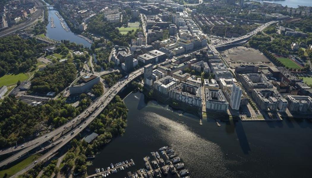Flygbild Västra Kungsholmen 4. Foto: FabegeBaraBild