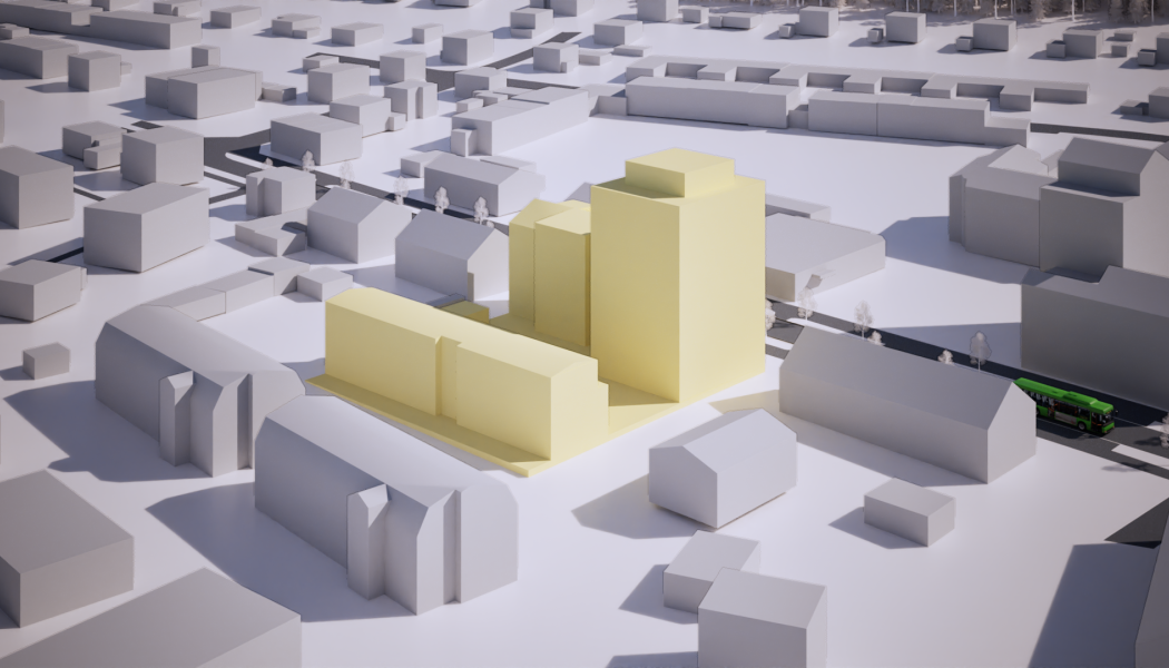 Fågelperspektiv över illustration. Pressbild: Umeå kommun