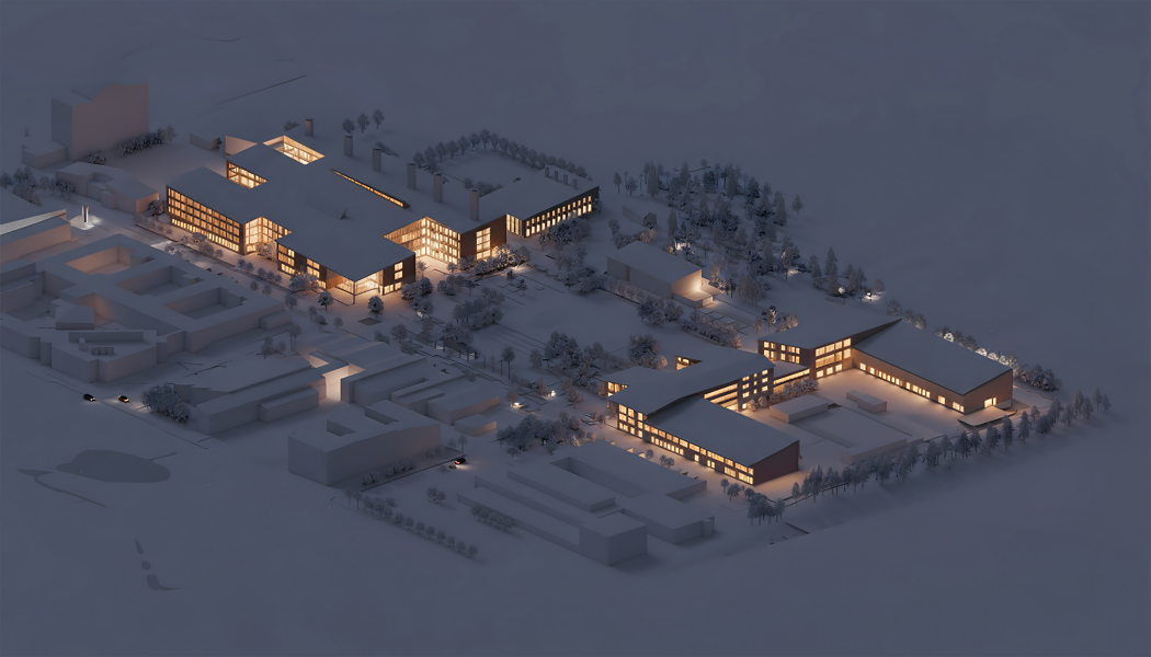 Framtidens campus Luleå. Detta är en visionsbild som kan komma att ändras. Bild: Tengbom.