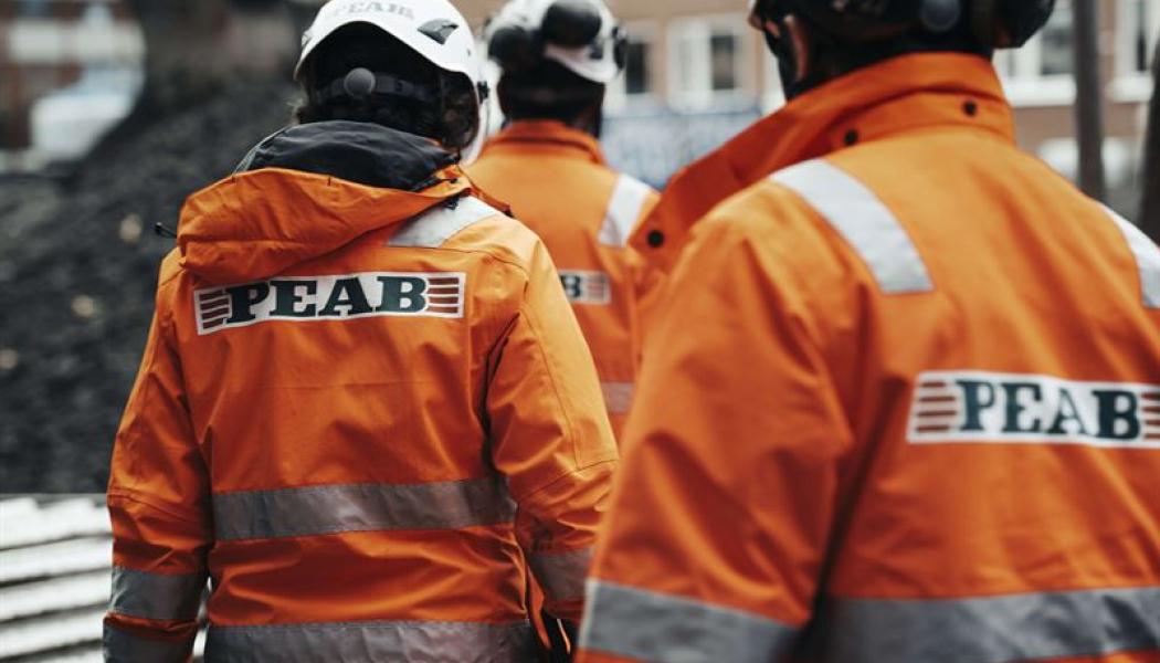 Peab bygg arbetare. Pressbild: Peab