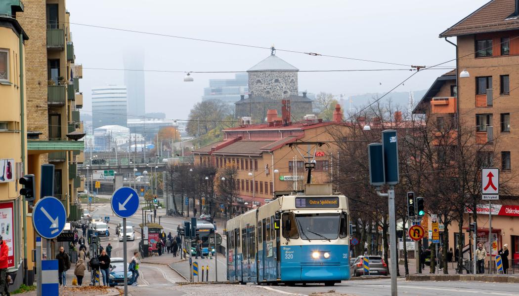 En M31-spårvagn, samma modell som var inblandad i olyckan vid Wavrinskys plats den 18 mars 2025. Foto: Göteborgs spårvägar