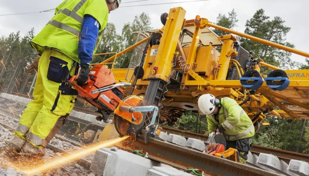 Växlar och spår byts ut. Foto: Trafikverket
