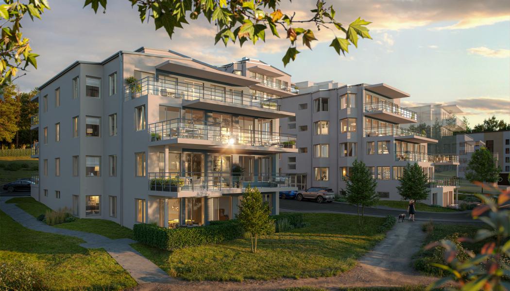HSB brf Fyrbåken - Eldsunds Strand, Vy mot väst.  Pressbild: HSB Regionalt 