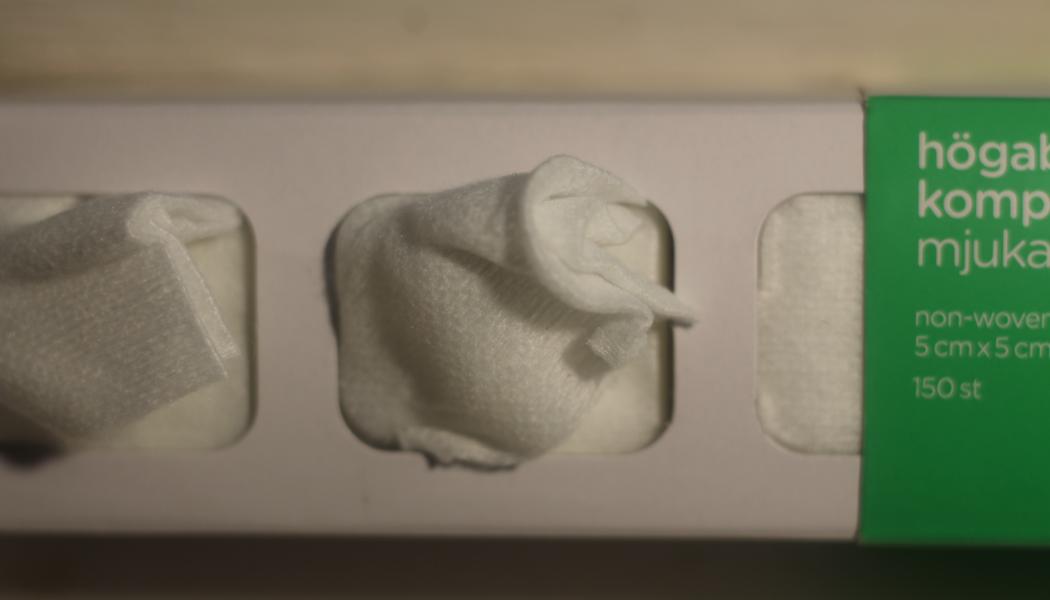 Kompresser är en typisk nonwoven-produkt. 