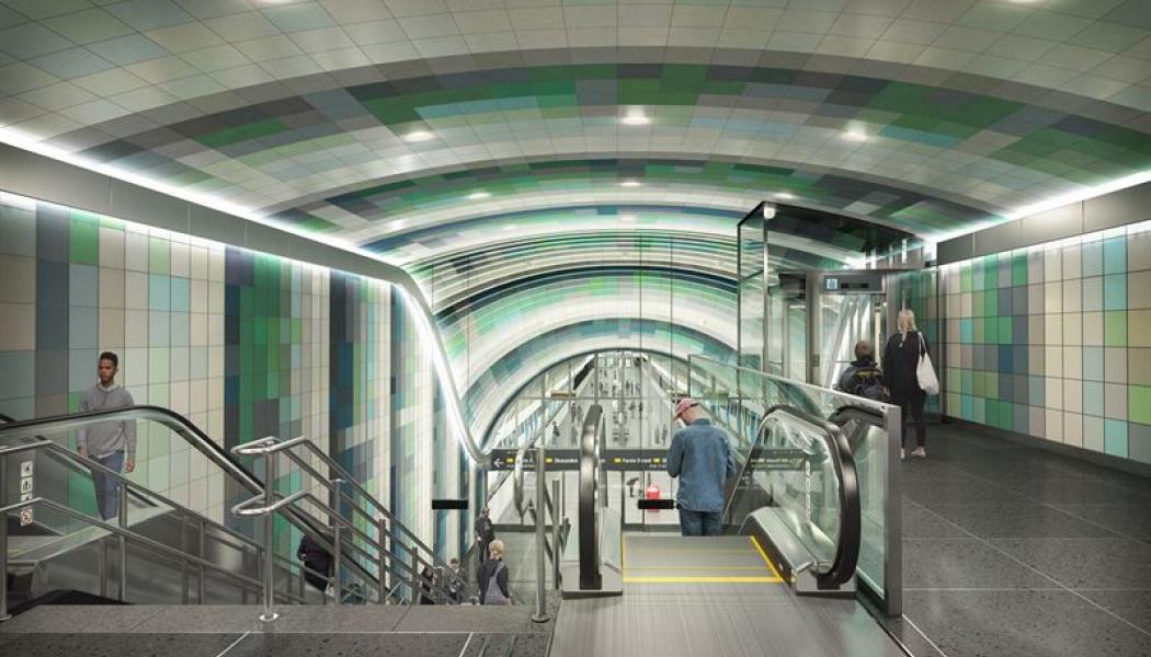 Kone ska utrusta nya stationer i Stockholms nya tunnelbana. Foto: Rundquist arkitekter/TMRW