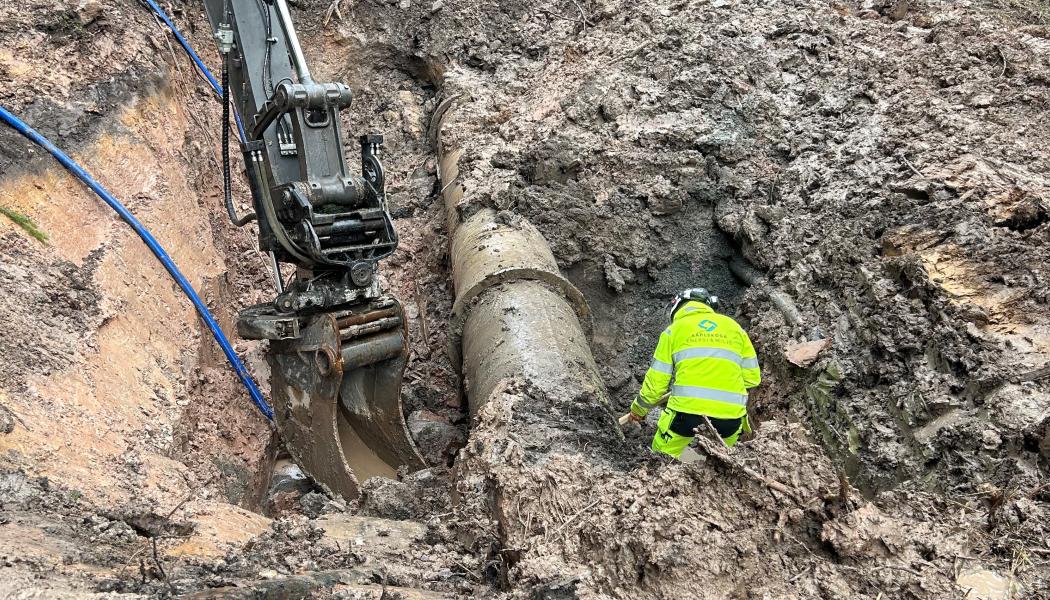 Två stora läckor uppstod i december och mars förra vintern. Foto: Karlskoga Energi och Miljö