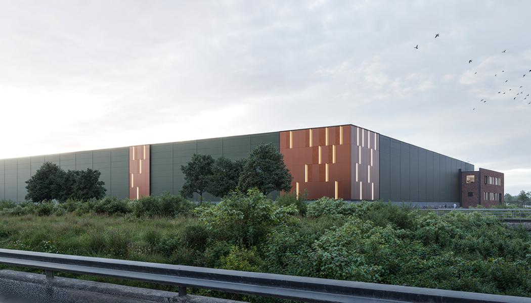 Projektet som därefter inleddes omfattar tre logistikanläggningar om totalt cirka 77 000 kvm, hittills är två anläggningar färdigbyggda. Foto: Cantena